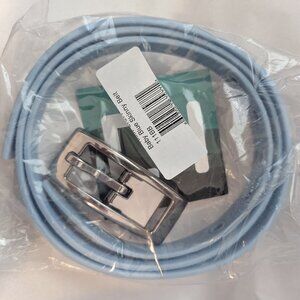 NWT C4 Baby Blue Skinny Riding belt - One Size Cut to Fit